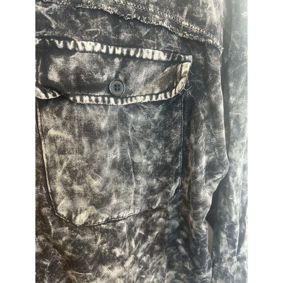 Michelle Mae Womens Y2K Acid Wash Button Blouse Top Size S Grunge Indie Skater - Picture 4 of 16